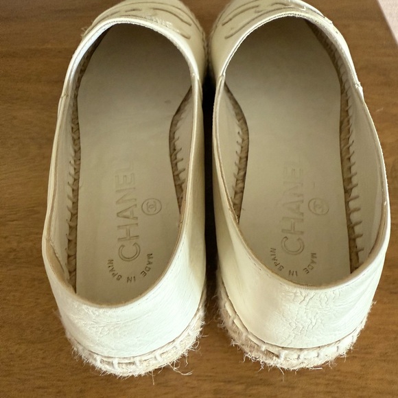 Chanel Cream Espadrille Slip-On Shoes - Picture 8 of 8